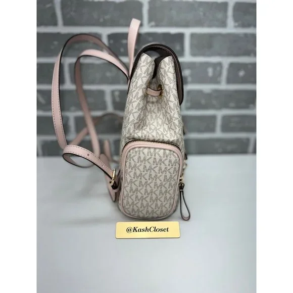 Michael Kors MK Jet Set Item Medium Chain Backpack -Powder Blush Multi - Picture 6 of 12